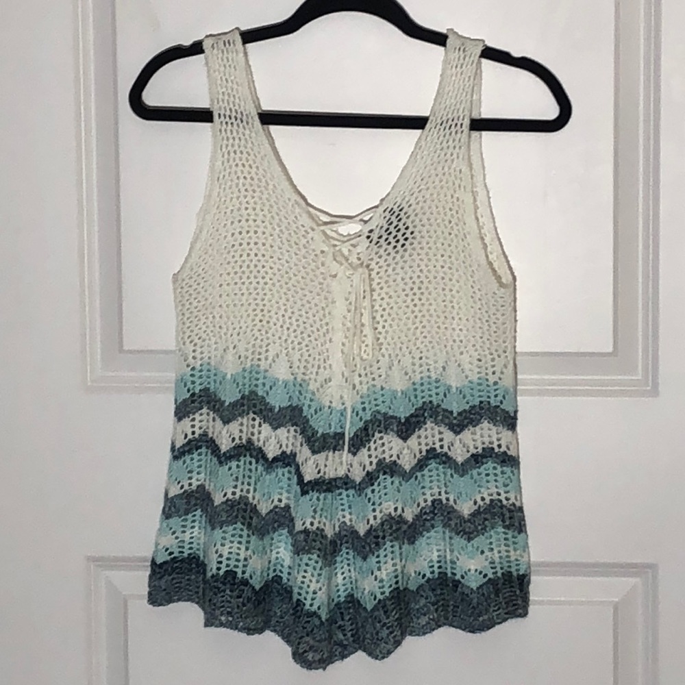 Hooked Up Open Knit Tank Small